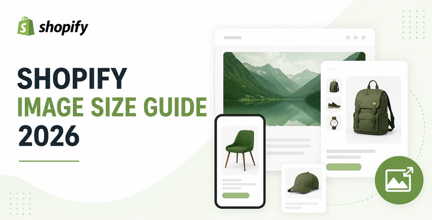 Shopify image size guide 2026 showing recommended product image dimensions for desktop and mobile storefronts